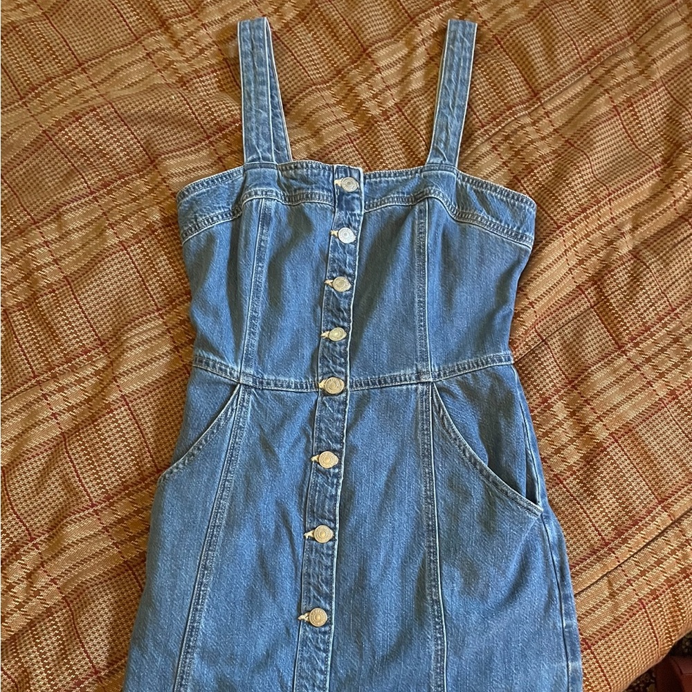 Levi's Blue Sleeveless Sheath Midi Dress